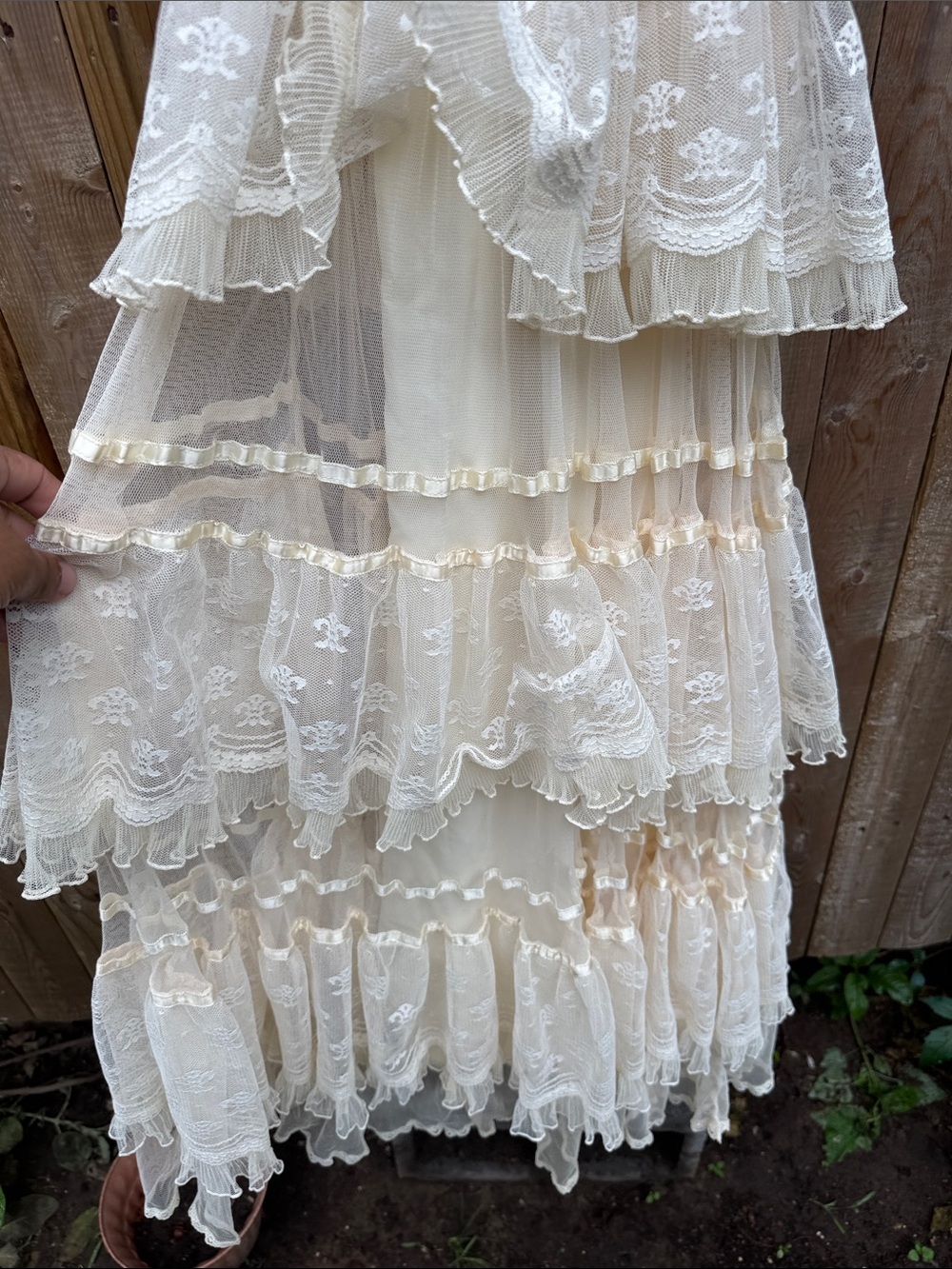 Gunne Sax 70s bridal collection prairie Lace Dress - Picture 6 of 13